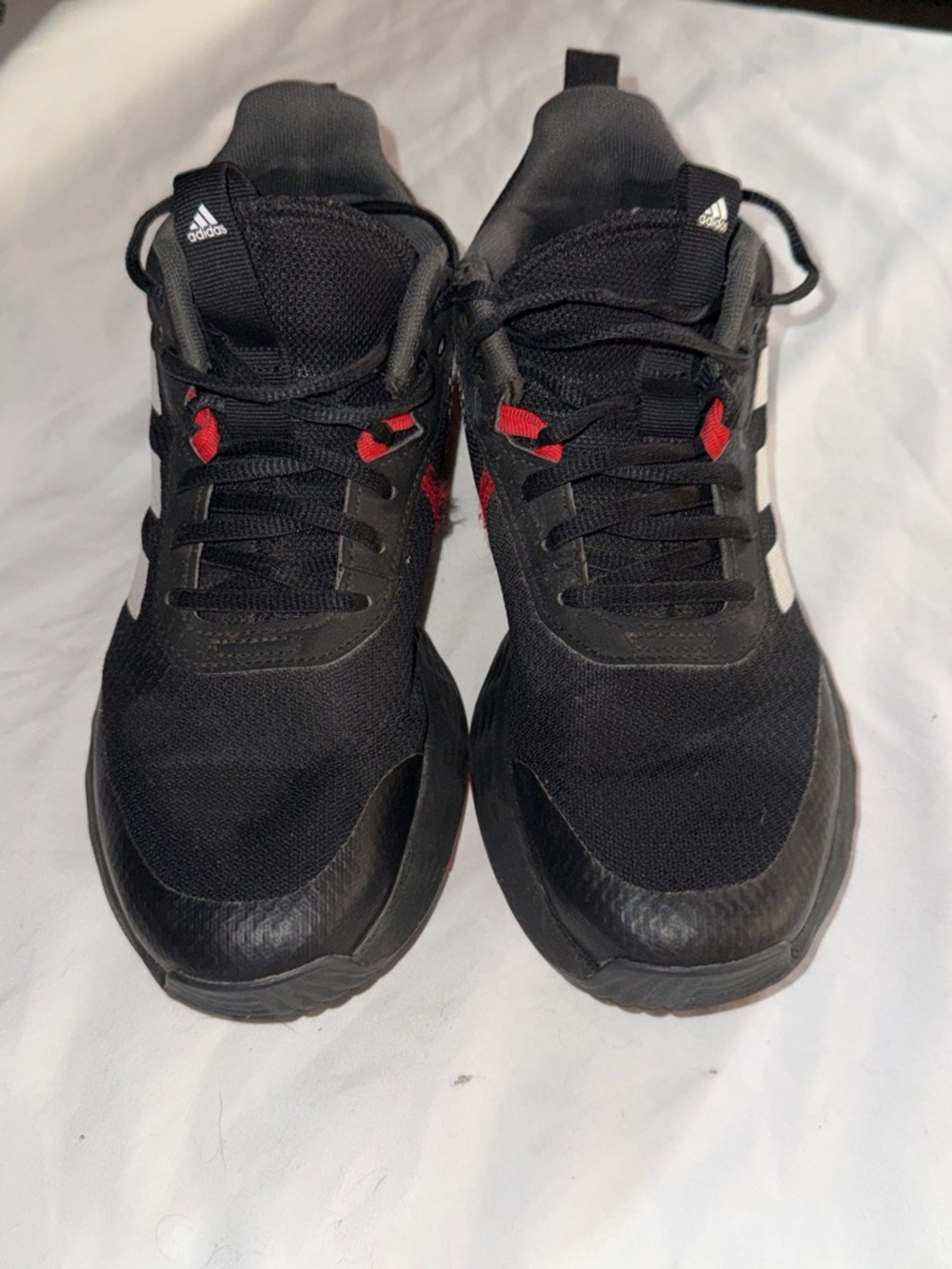 adidas Black Running Sneakers with Red Accents